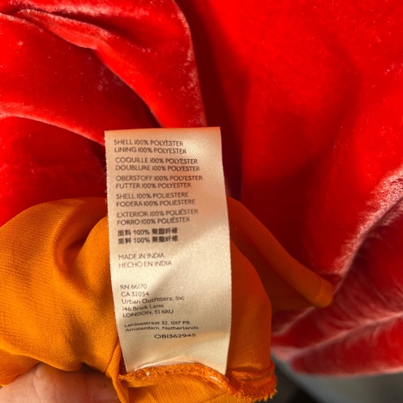 Free People Tangerine Gum Drop Open Back Velvet Mini Dress Women's Size Medium - Picture 8 of 8